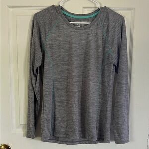 RBX Heather Gray Performance Top with Teal Trim